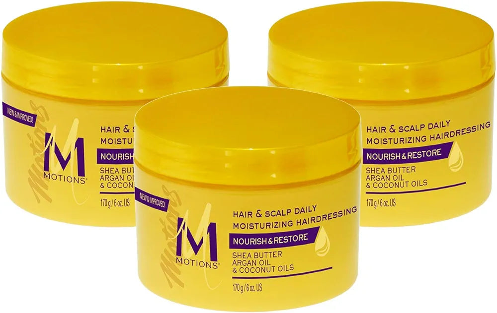 Motions Hair & Scalp daily moisturizing hairdressing shea butter,argan oil & coconut oil