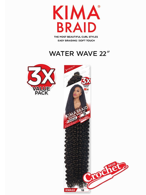 HARLEM125 KIMA WATER WAVES 22" KWA22, 3X VALUE PACK