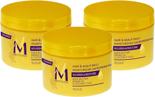 Motions Hair & Scalp daily moisturizing hairdressing  shea butter,argan oil & coconut oil